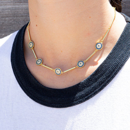 THE EVIL EYE DISC NECKLACE