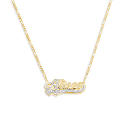 THE CLASSIC DOUBLE HEART NAMEPLATE NECKLACE