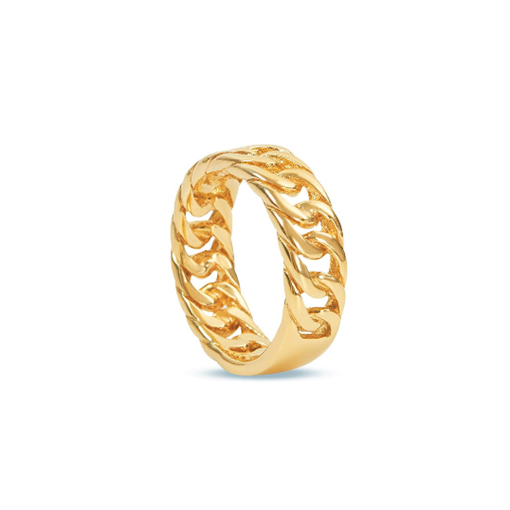 18K Gold Plated Twist Chain Open Ring. Gold Chain Ring. 