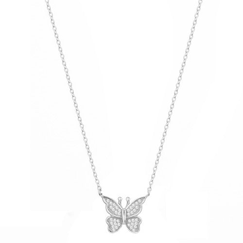 THE PAVE' BUTTERFLY PENDANT NECKLACE