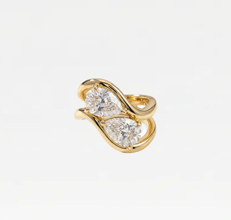 The Pear Stone Ring (Set of 2)