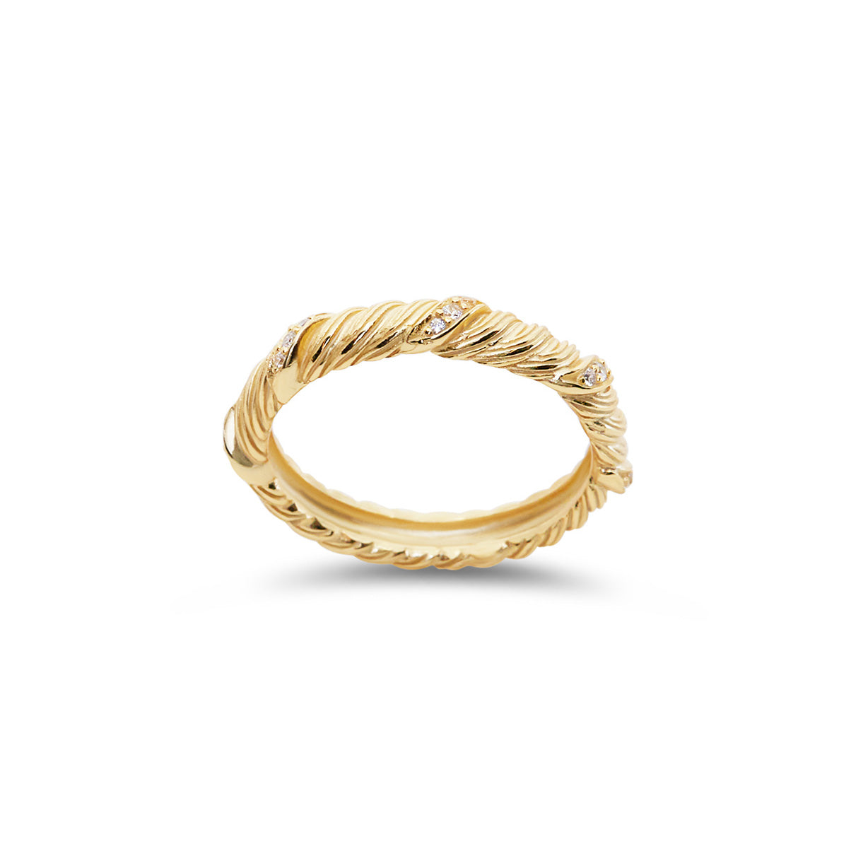 Twisted Band Ring with Stone - The M Jewelers