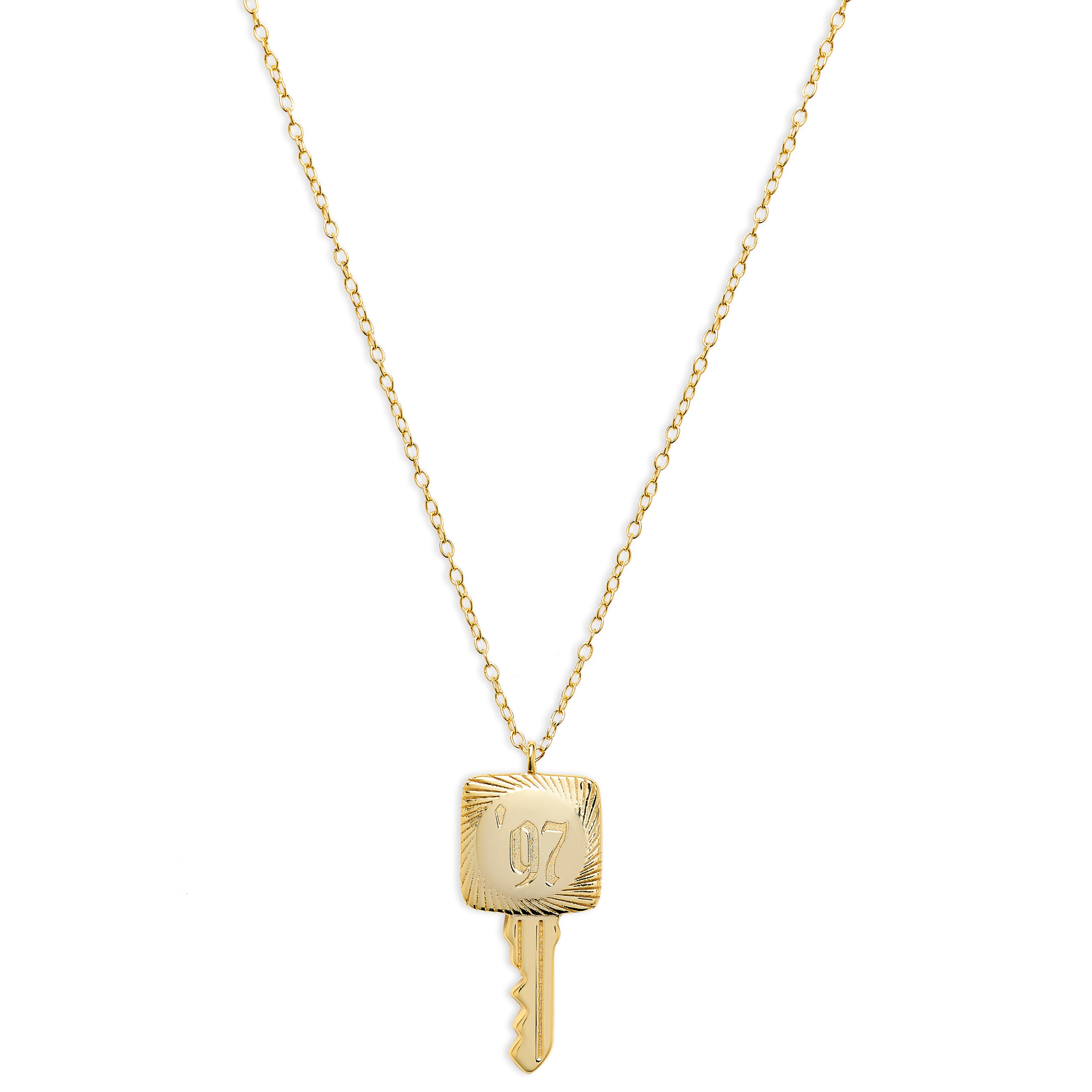 The Enamel Initial Pendant - Metal : Gold Vermeil - Letter : S - The M Jewelers