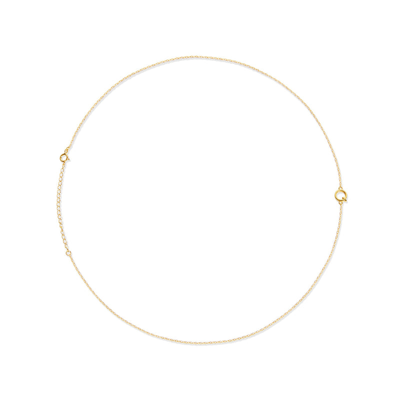 gold q letter chain necklace
