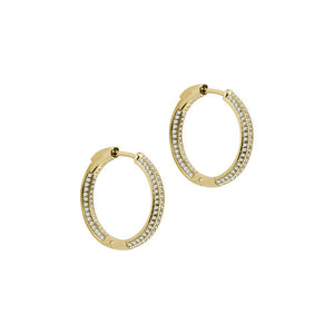 pave gold small hoop earrings