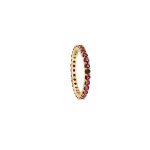 magenta colored band ring