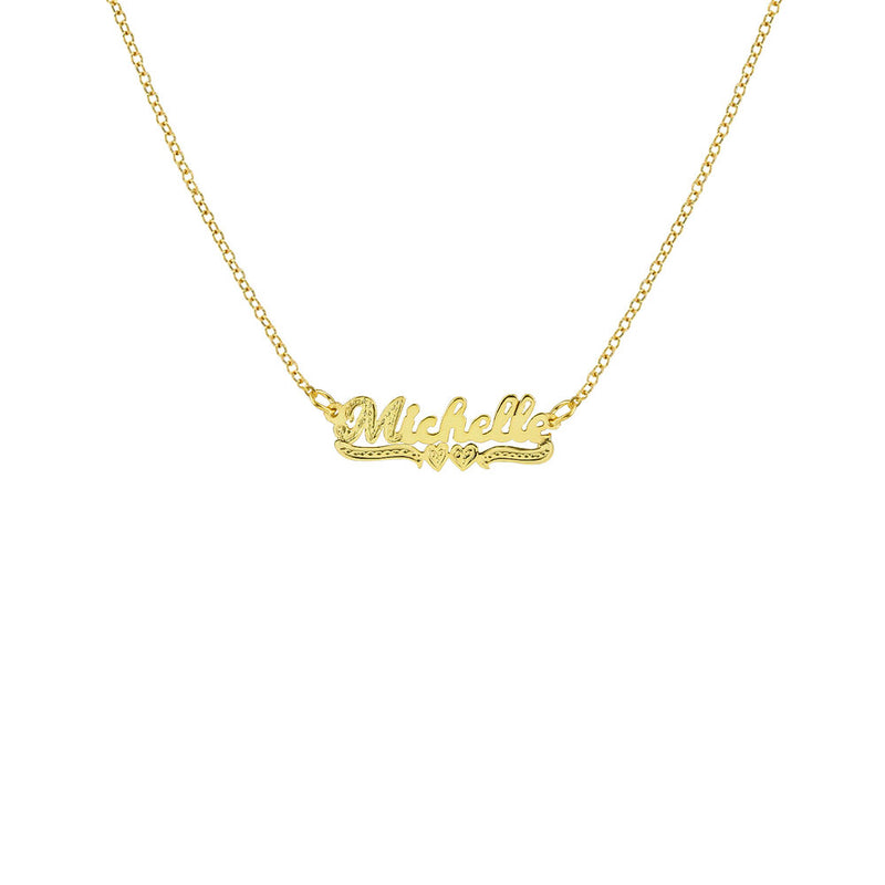 gold mini classic name necklace