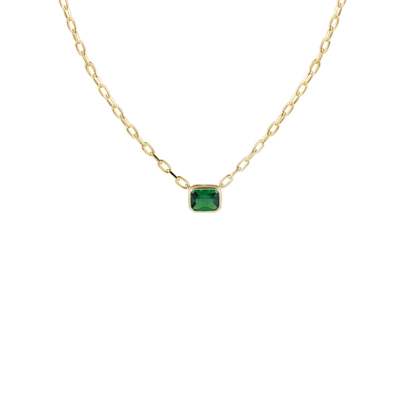 green emerald link necklace