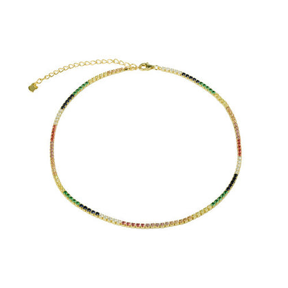 rainbow chain choker necklace