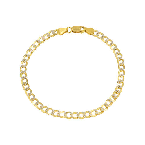 The Single Block Letter Curb Chain Bracelet - Metal : Gold Vermeil - Letter : S - The M Jewelers