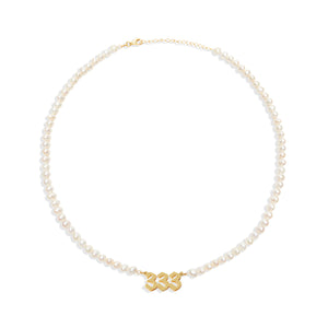 333 angel number pearl necklace