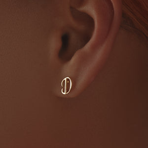 gold initial studs