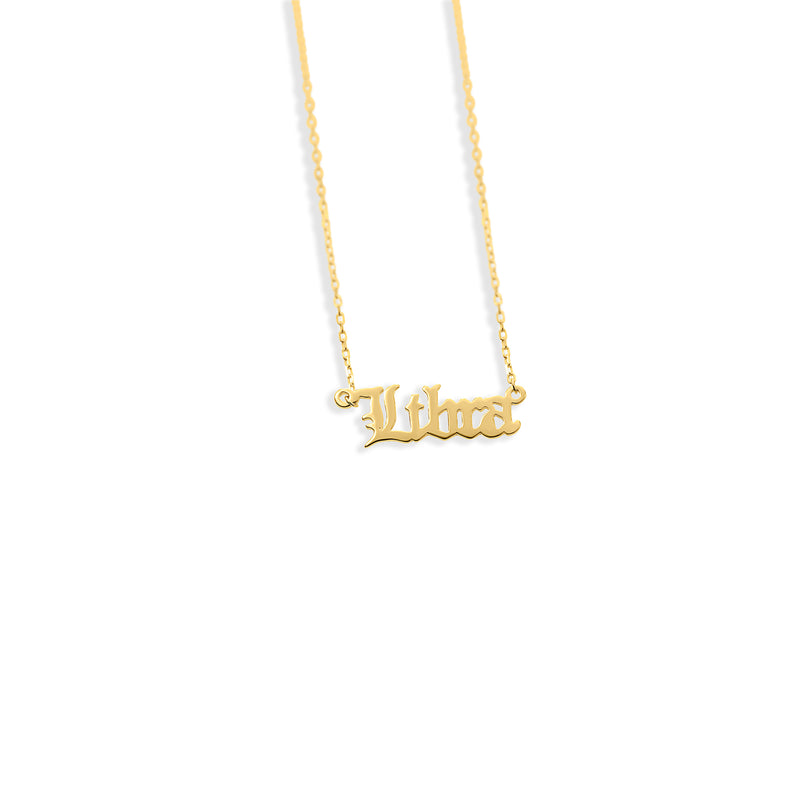 libra script zodiac necklace