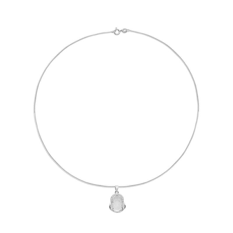 silver happy buddhe pendant necklace