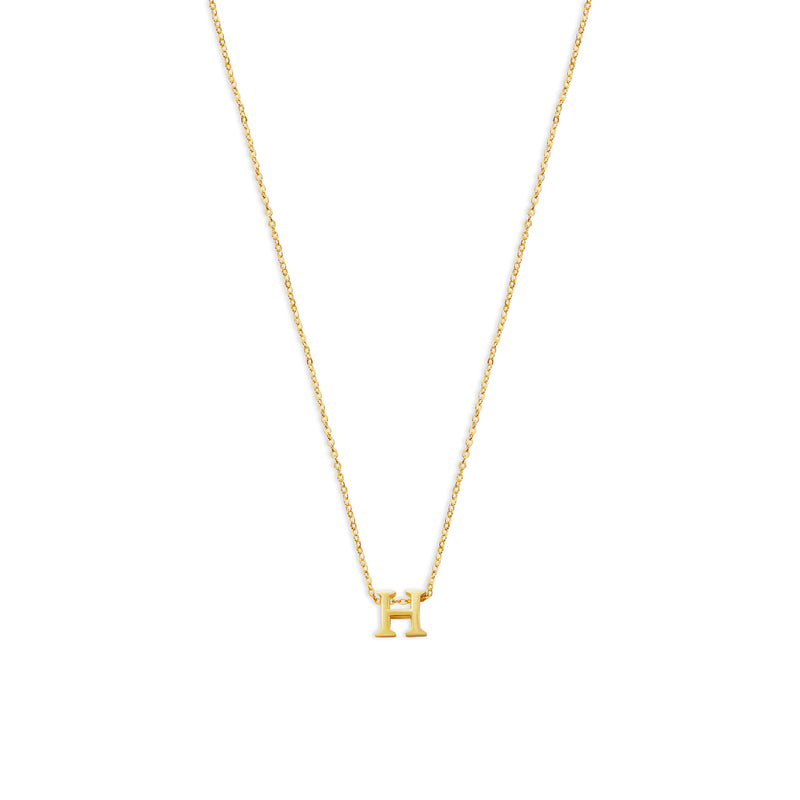 block letter h initial necklace