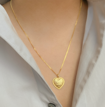 love you heart pendant necklace