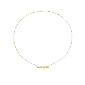sagittarius gold sign name necklace