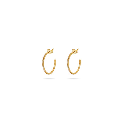 THE MULBERRY PAVE' OPEN HOOP EARRINGS