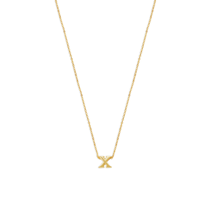 block letter x initial necklace
