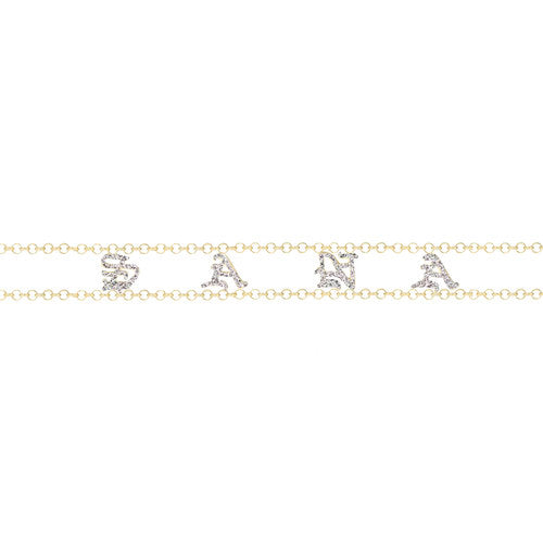 old english iced out name choker