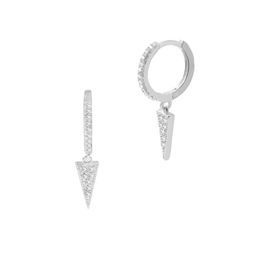 silver pave hanging zoe earrings