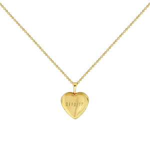 THE ENGRAVED PUFF HEART LOCKET NECKLACE