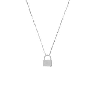 silver lock pendant necklace