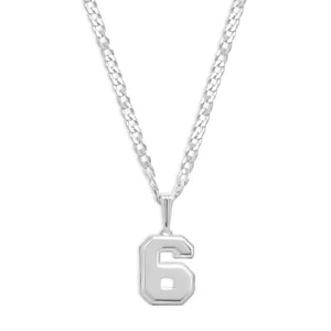 silver number necklace