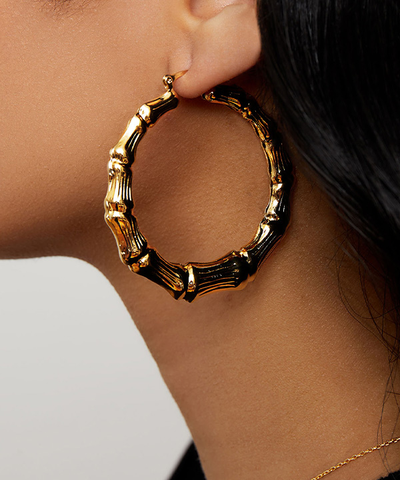 Matte Bamboo Hoops - Cream *As Is*