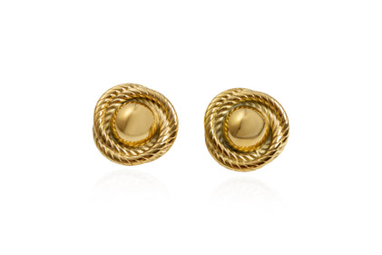 THE ROUND ROPE DISC STUD EARRINGS