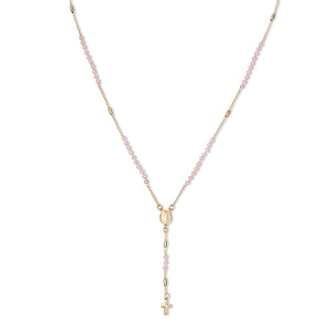 THE PINK ROSARY NECKLACE