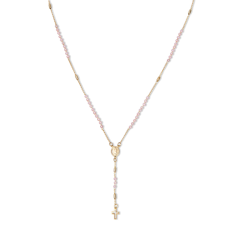 THE PINK ROSARY NECKLACE