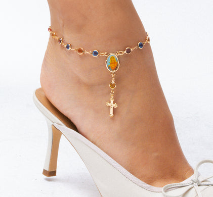 THE MULTICOLOR ROSARY ANKLET