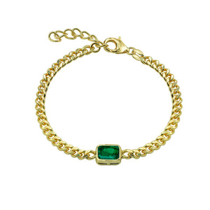 THE COLORED STONE CURB LINK BRACELET