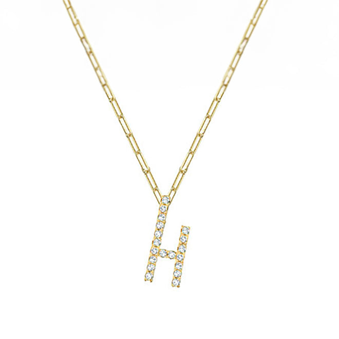 Iced Out Initial Letter Necklace - The M Jewelers
