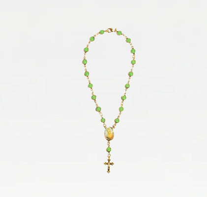THE LIGHT GREEN ROSARY ANKLET