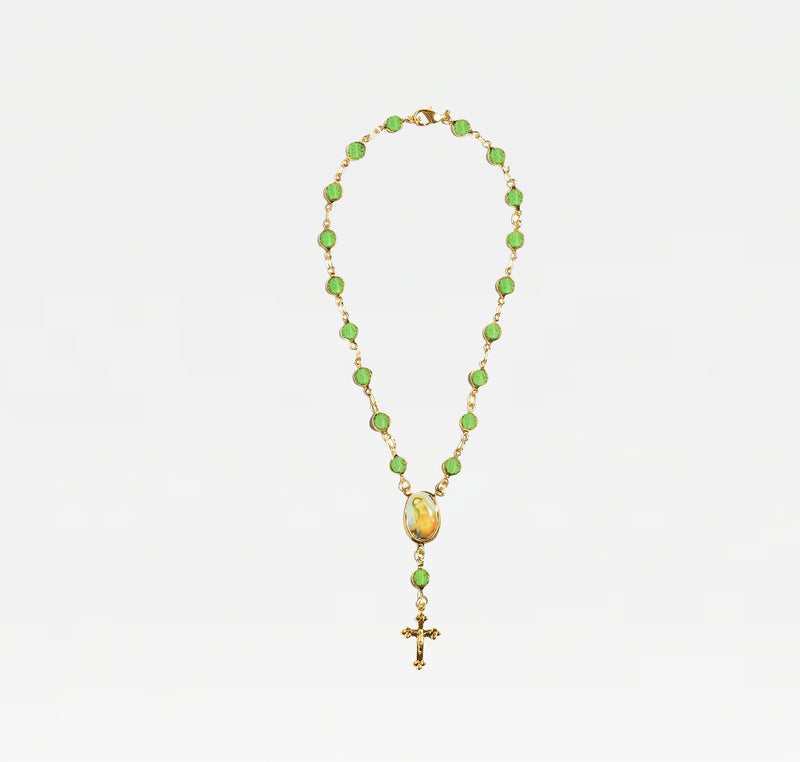 THE LIGHT GREEN ROSARY ANKLET