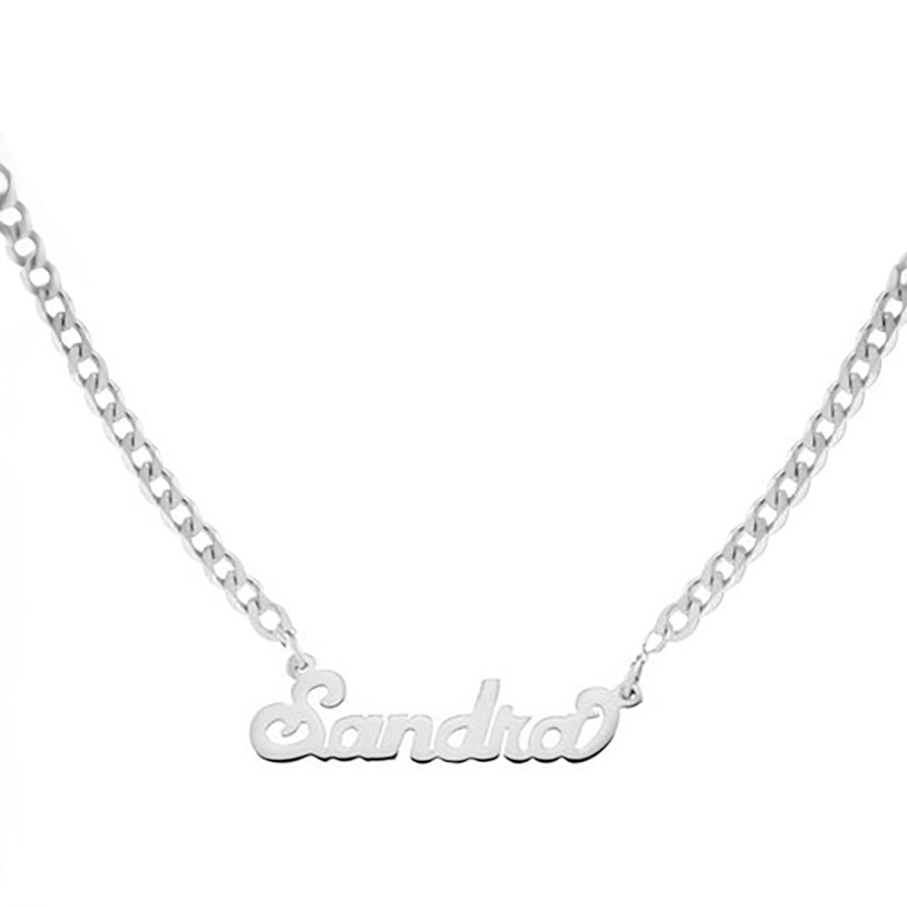 Thick chain hot sale name necklace