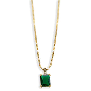 THE EMERALD PAVE' COLORED STONE NECKLACE