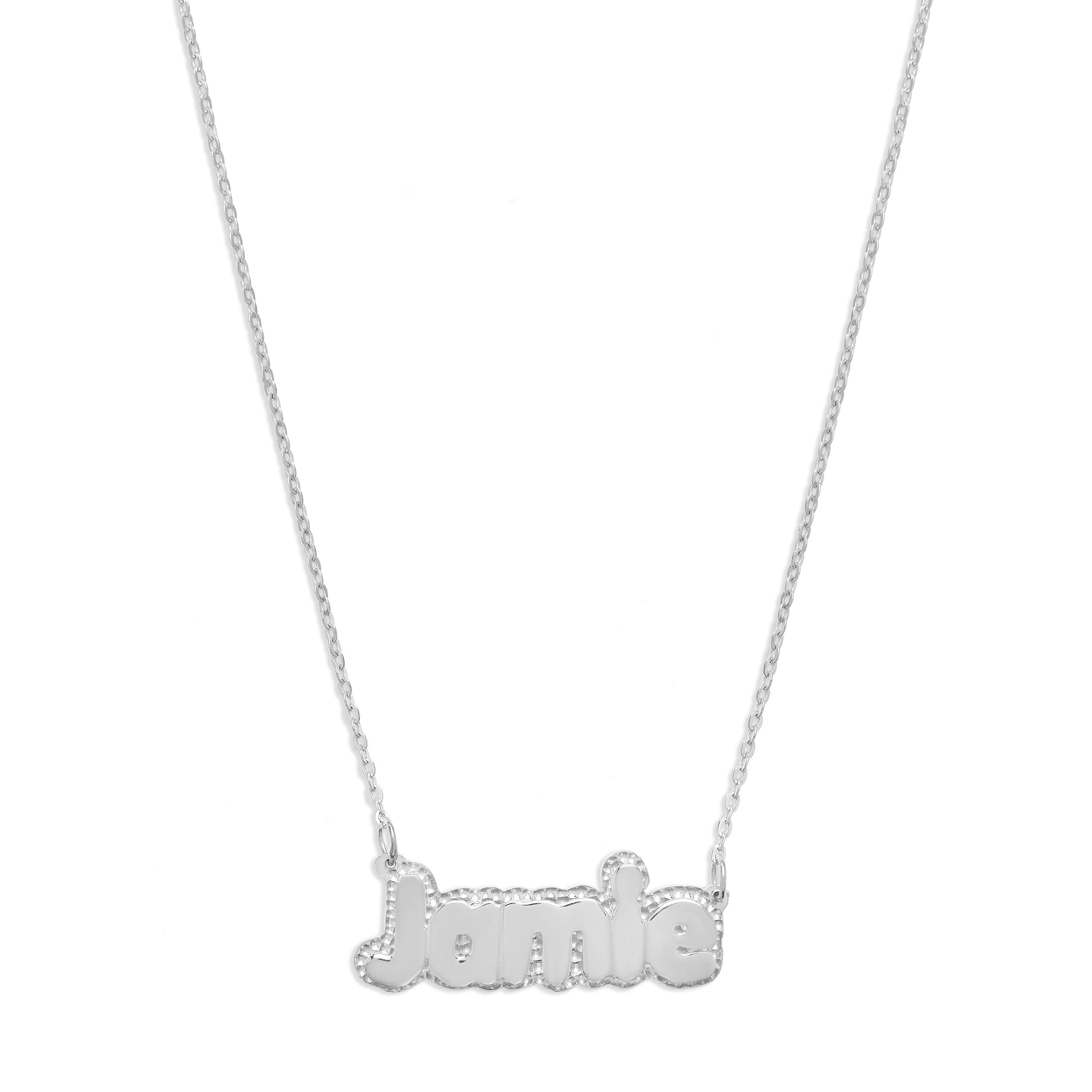 Letter hot sale plate necklace