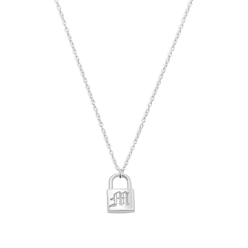Small Lock and Key Necklace Sterling Silver Padlock Necklace