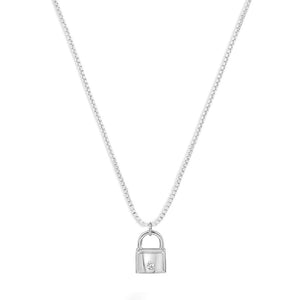 THE MINI LOCK & STONE NECKLACE