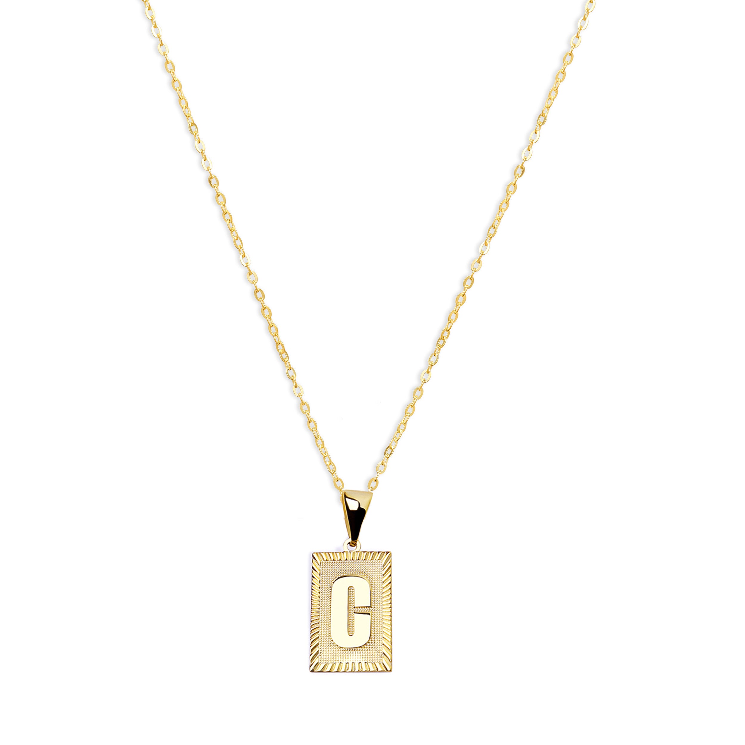 initial square pendant necklace – hello ruby | a mobile boutique