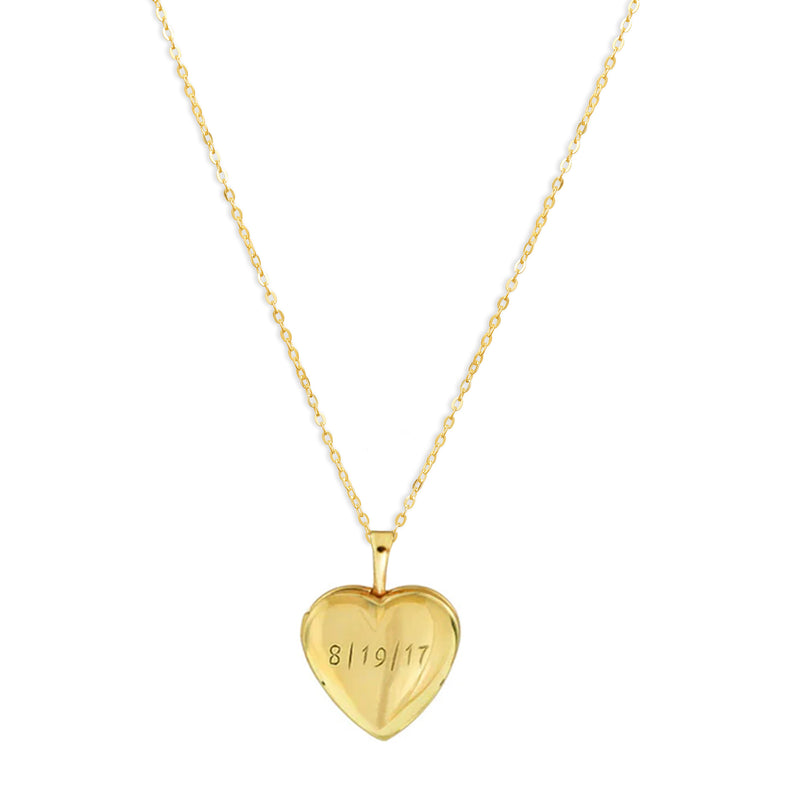 THE HAND ENGRAVED PUFF HEART LOCKET NECKLACE