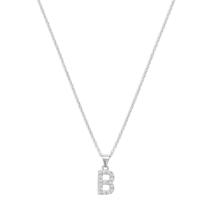 THE PAVE SINGLE BLOCK INITIAL NECKLACE