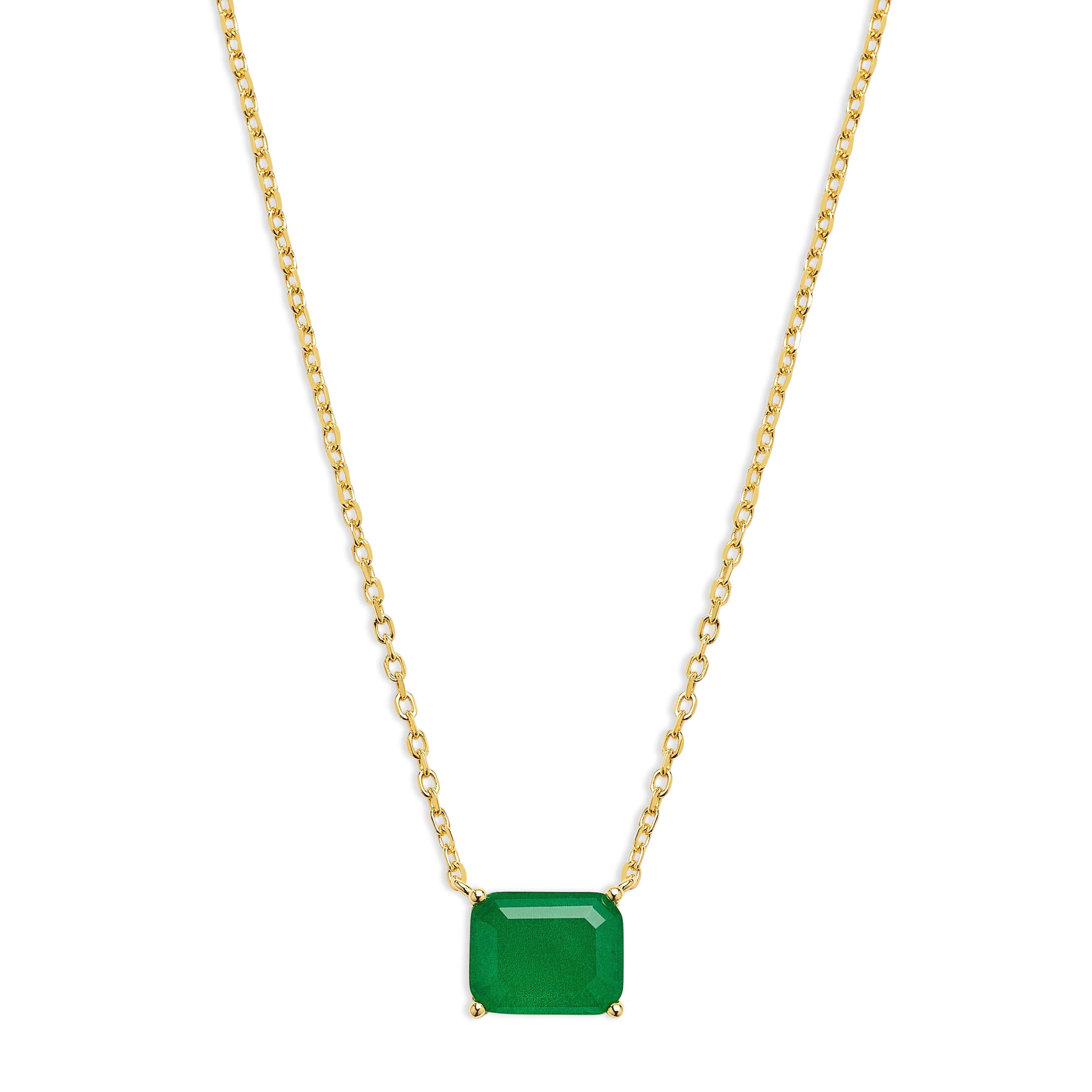 Emerald Necklace, Emerald Solitaire Necklace - The M Jewelers