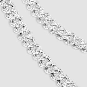 Sterling Silver Iced Out Cuban Link Chain - 8mm