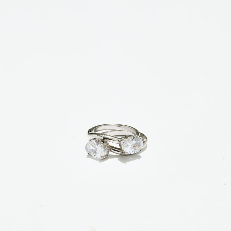 The Oval Stone Friendship Ring (Set of 2)