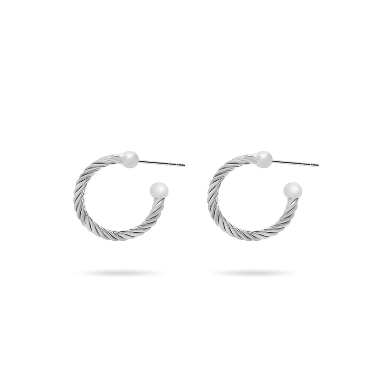 THE TWISTED BALL HOOP EARRINGS