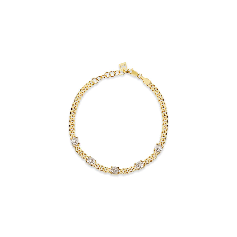 THE COLORED STONE CUBAN LINK BRACELET